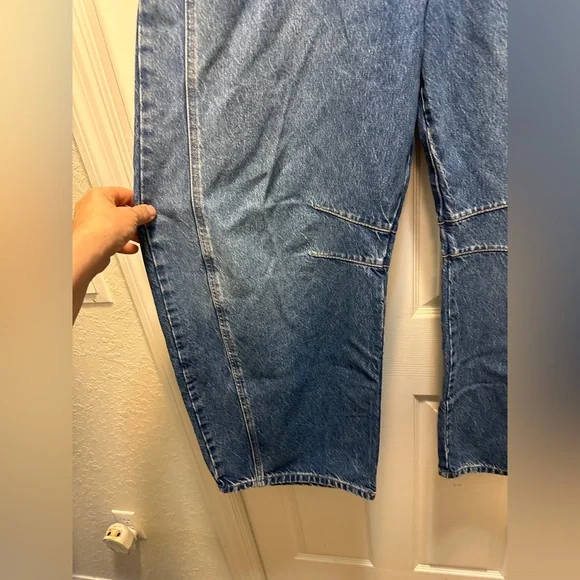 NWT Free People We The Free Good Luck Mid-Rise Barrel Jeans size 33 long - Picture 5 of 9